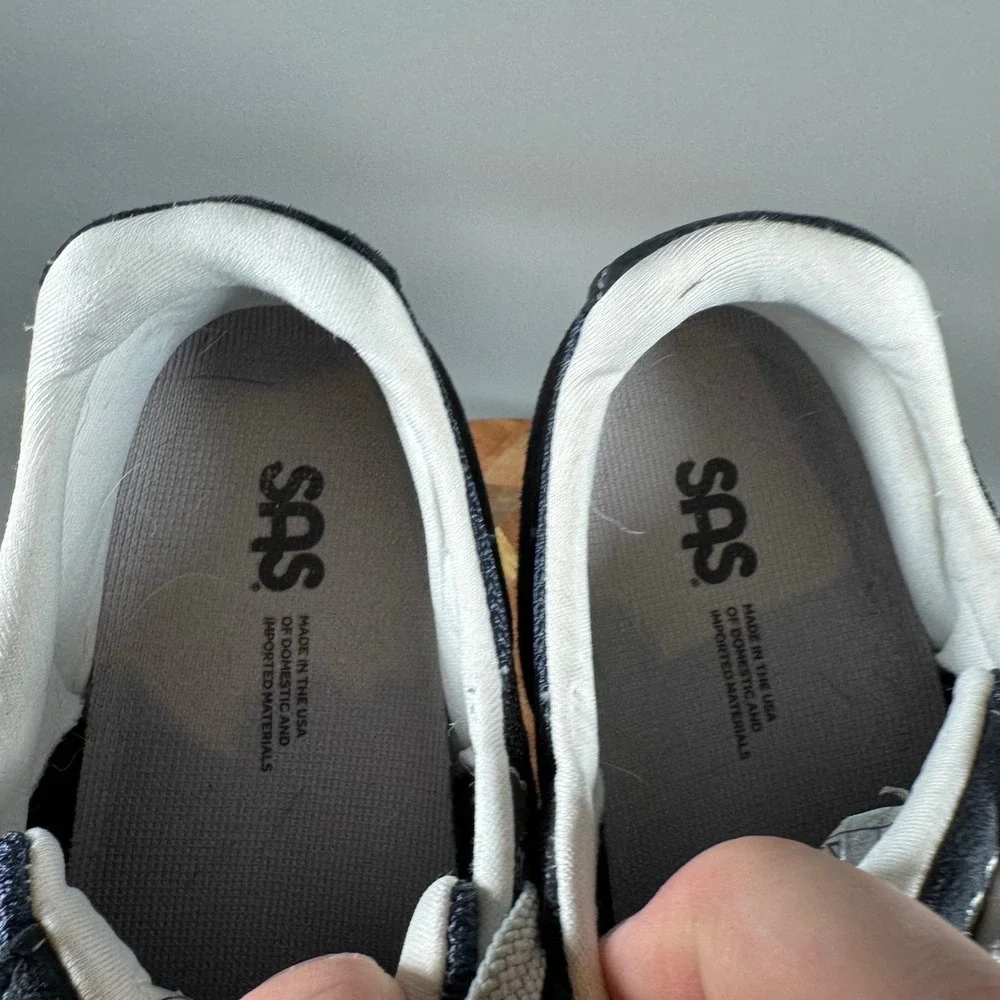 SAS Shoes‎ Journey Women's Size 7.5 M Navy Suede Mesh Comfort Walking Sneakers